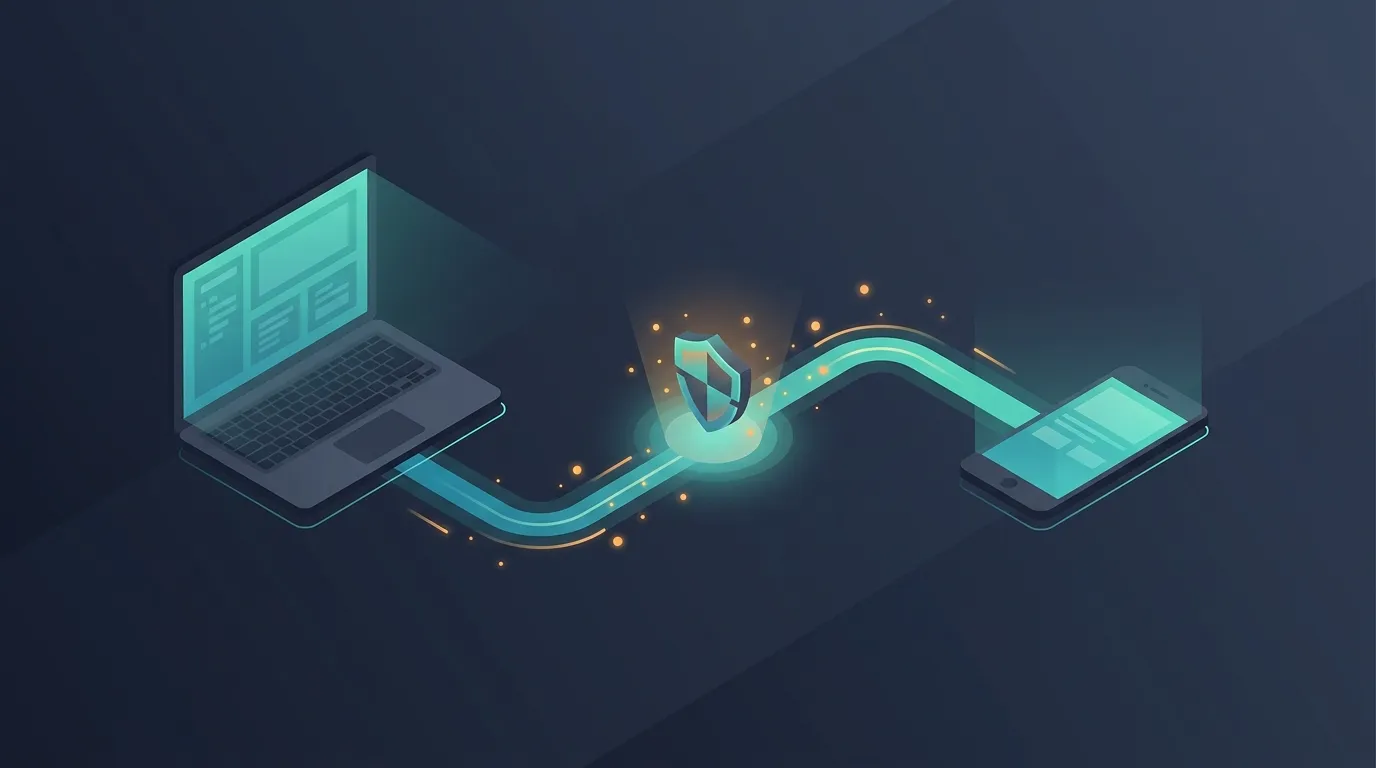 Devices connected through an encrypted text sharing pathway