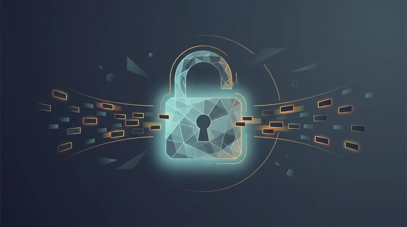 Illustration representing encrypted text sharing with a digital lock