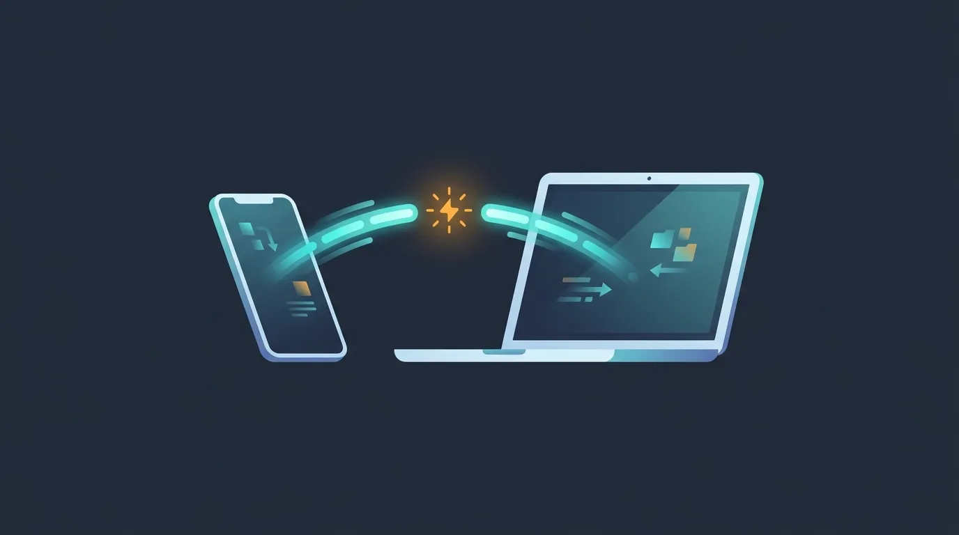 Two devices exchanging text quickly through fast text sharing