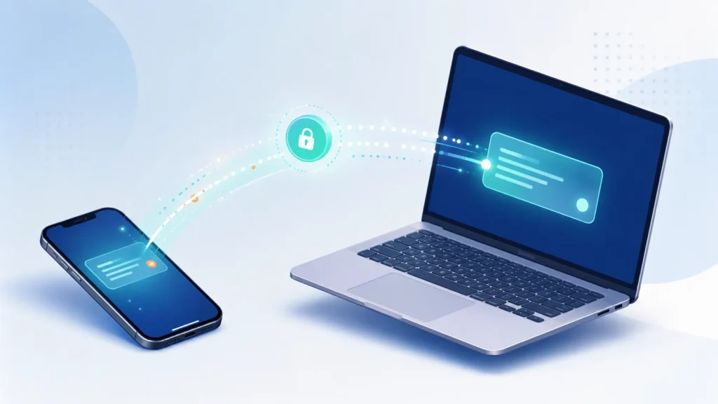 Online clipboard India tool being used to share text between a smartphone and a laptop
