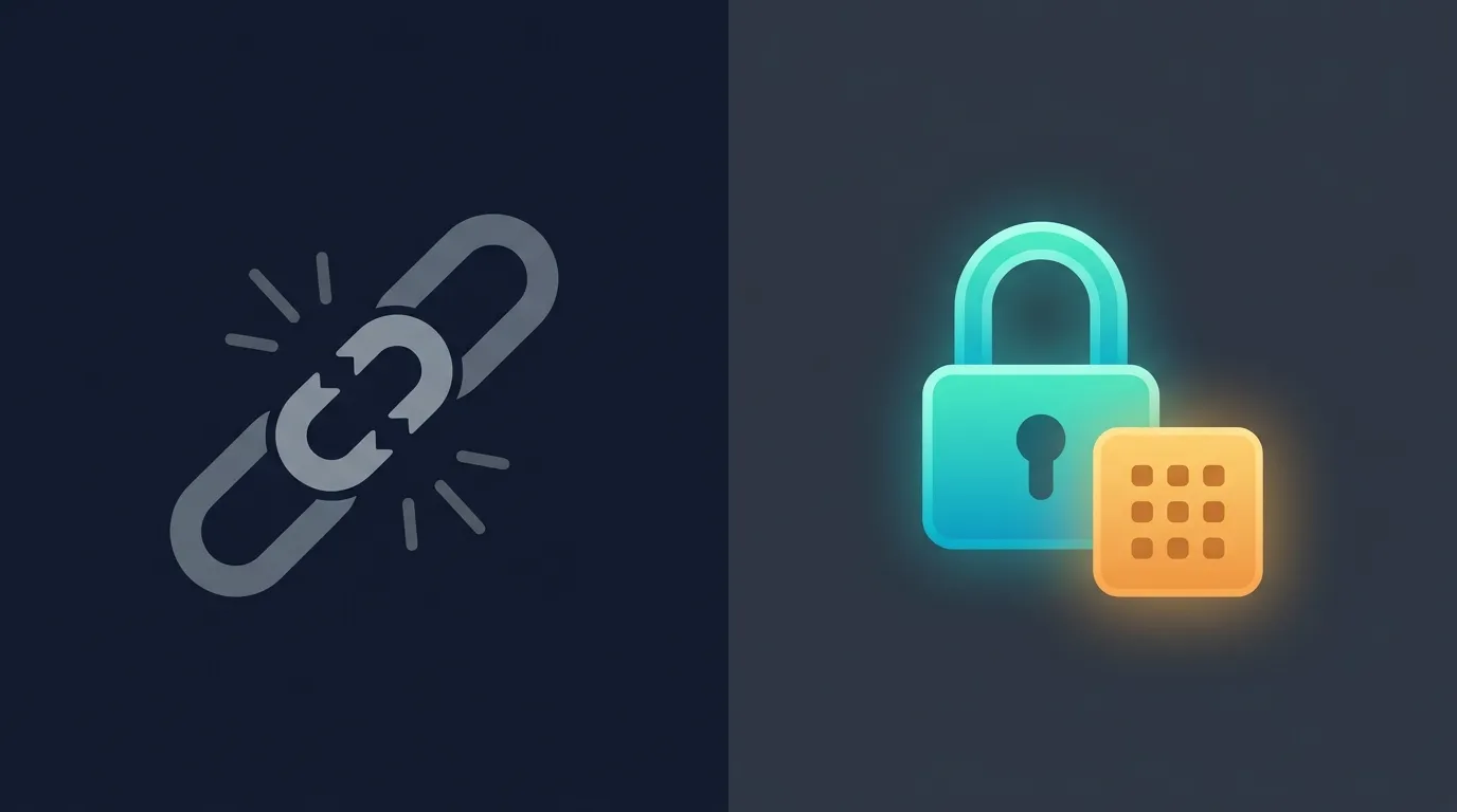 Password protected text sharing compared to an unprotected link