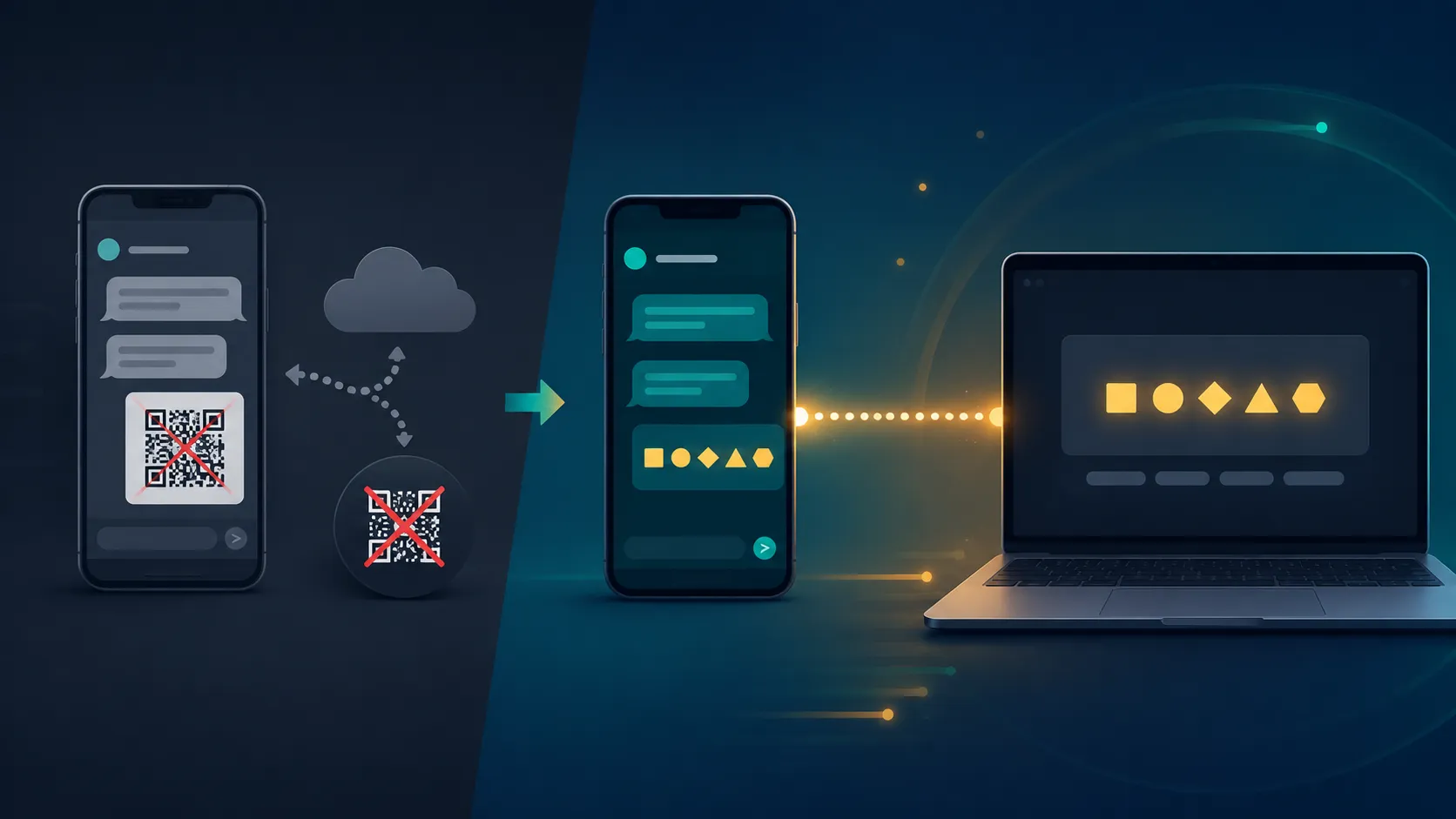 Person using a whatsapp web alternative to transfer text between phone and laptop instantly